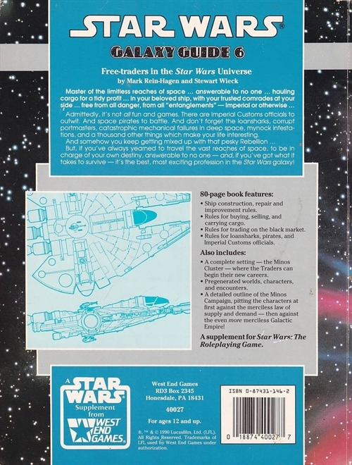 Star wars D6 -  Galaxy Guide 6 Tramp Freighters (1st edition) (B-Grade) (Genbrug)